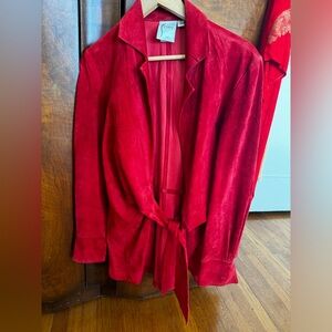 Vintage suede tie jacket